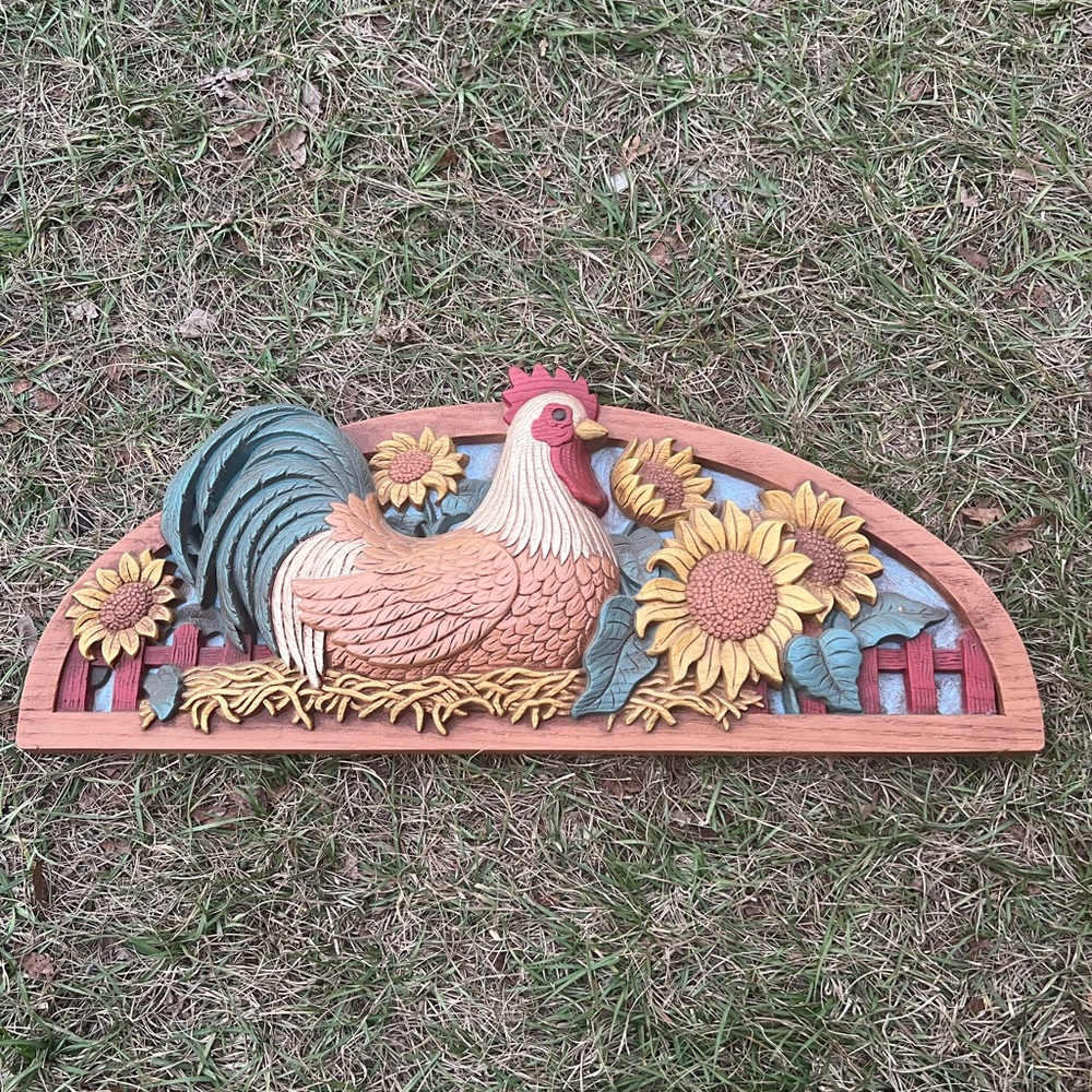 Rustic Rooster and Sunflower Wall Art